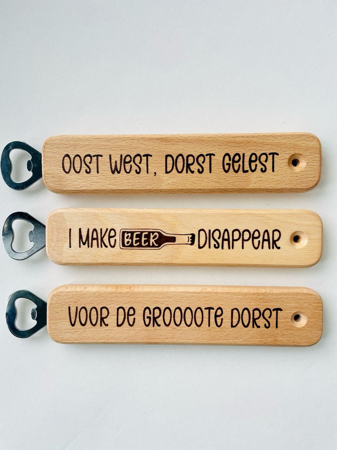 Flesopener groot met tekst