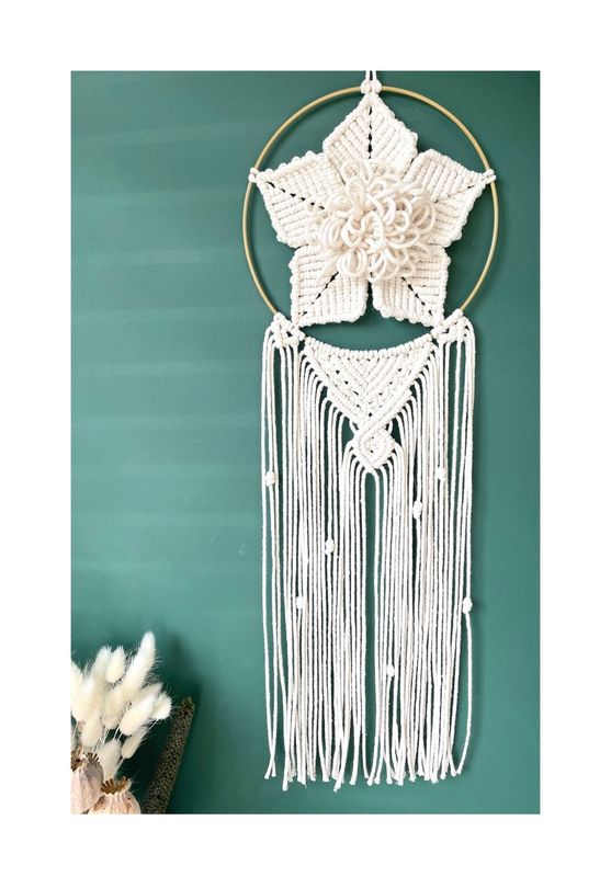Wandhanger macramé &quot;bloem&quot;