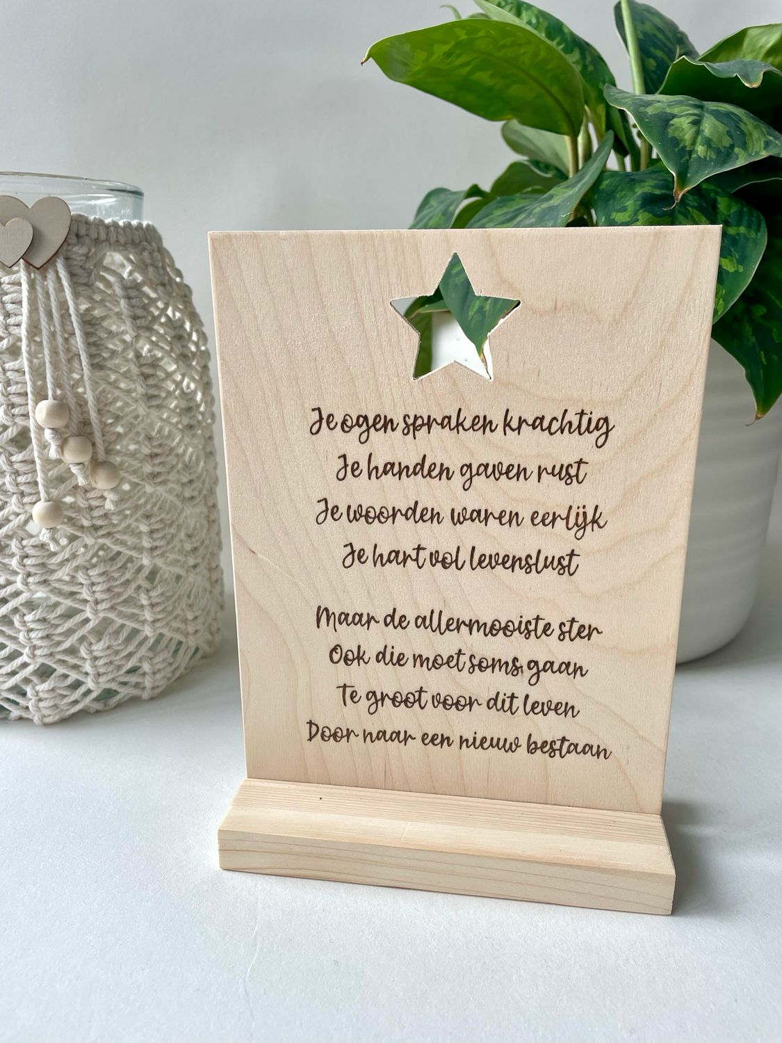 Herdenkingskaartje &quot;ster&quot; groot