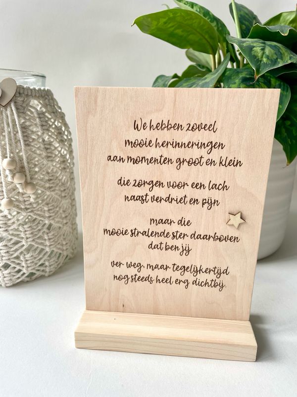 Herdenkingskaartje groot