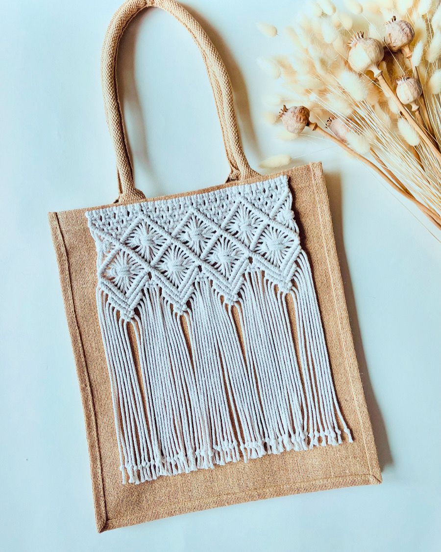 Jute tas macramé