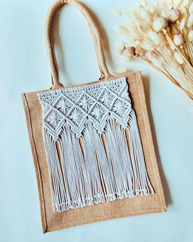 Jute tas macramé