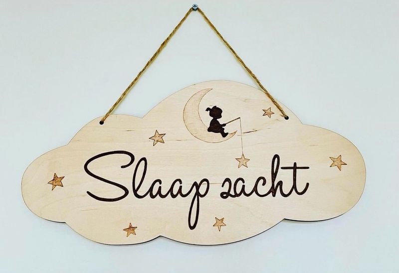Wolkje hout &quot;Slaap zacht&quot;