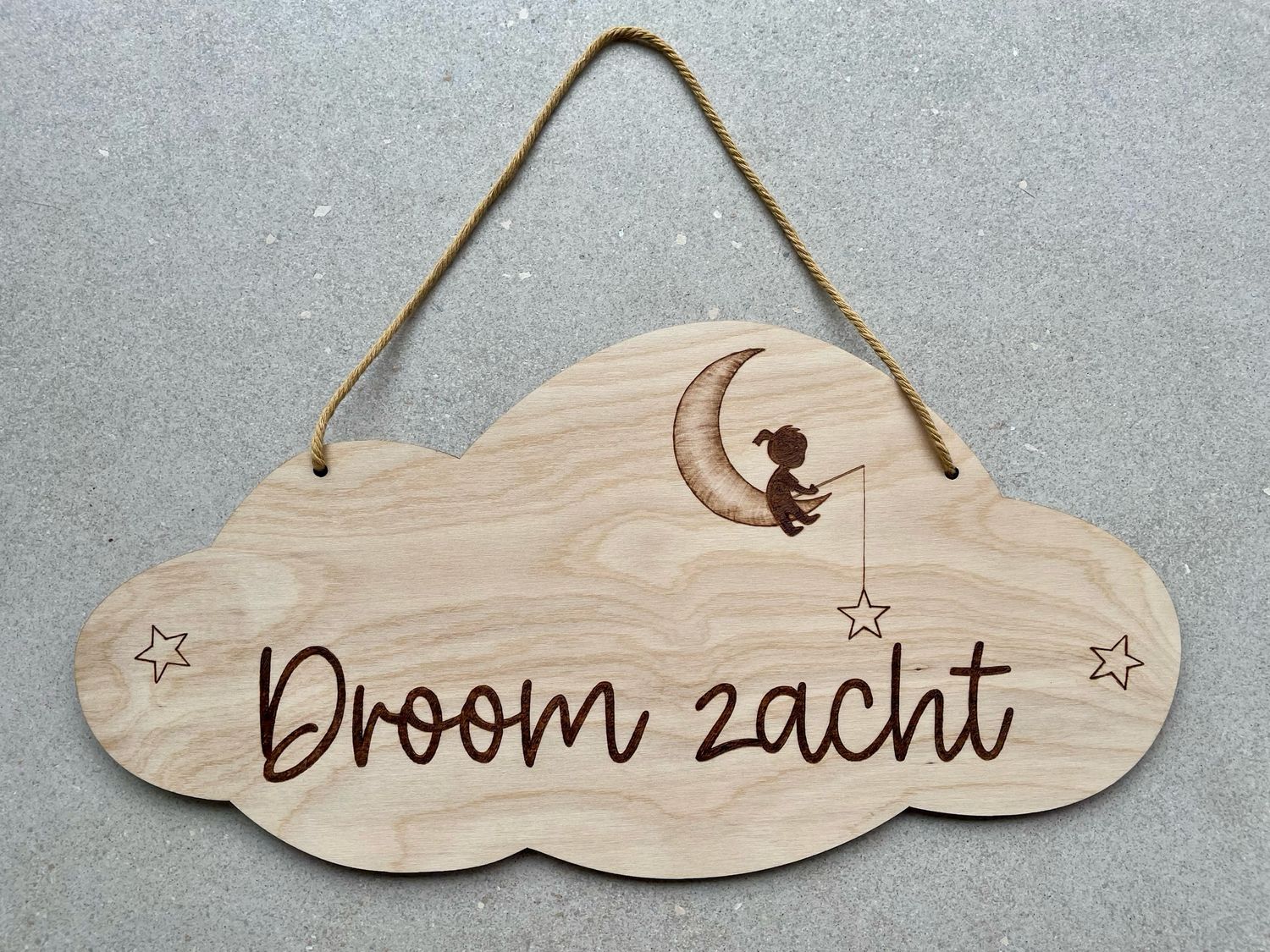Wolkje hout &quot;Droom zacht&quot;