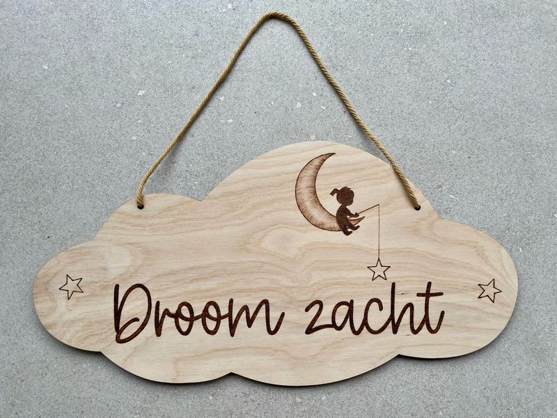 Wolkje hout &quot;Droom zacht&quot;