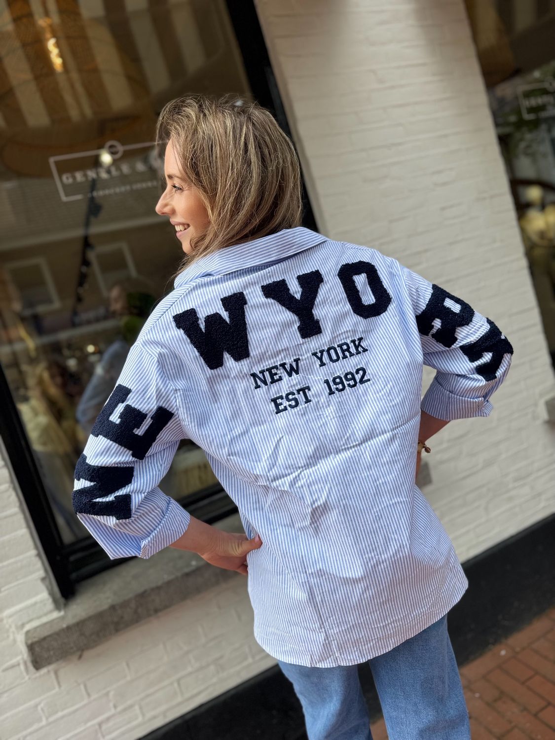 Blouse New York Stripe, Maat: S/M