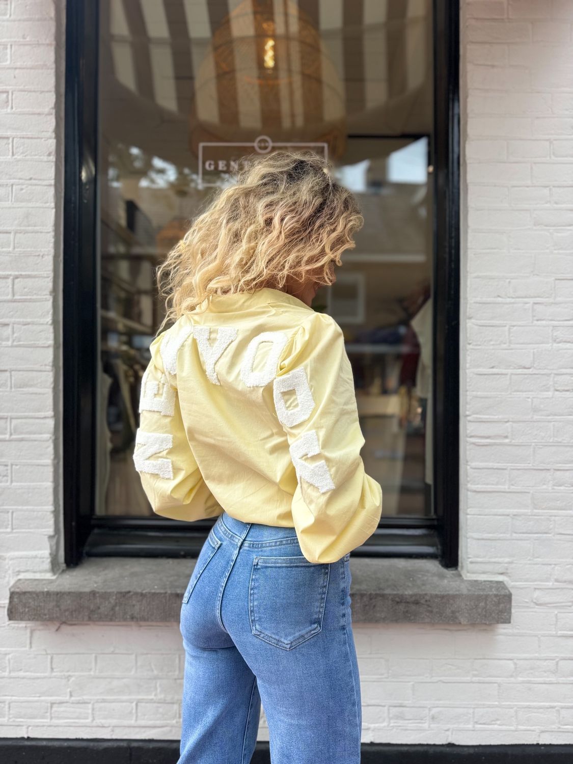 Blouse New York, Kleur: Geel, Maat: S/M