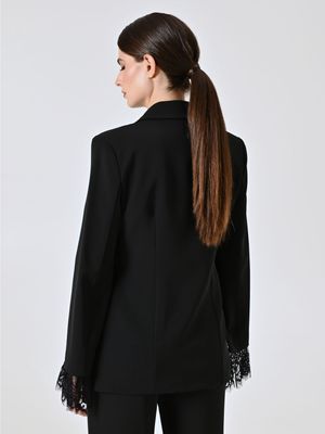 Blazer  met kanten inzetstukken