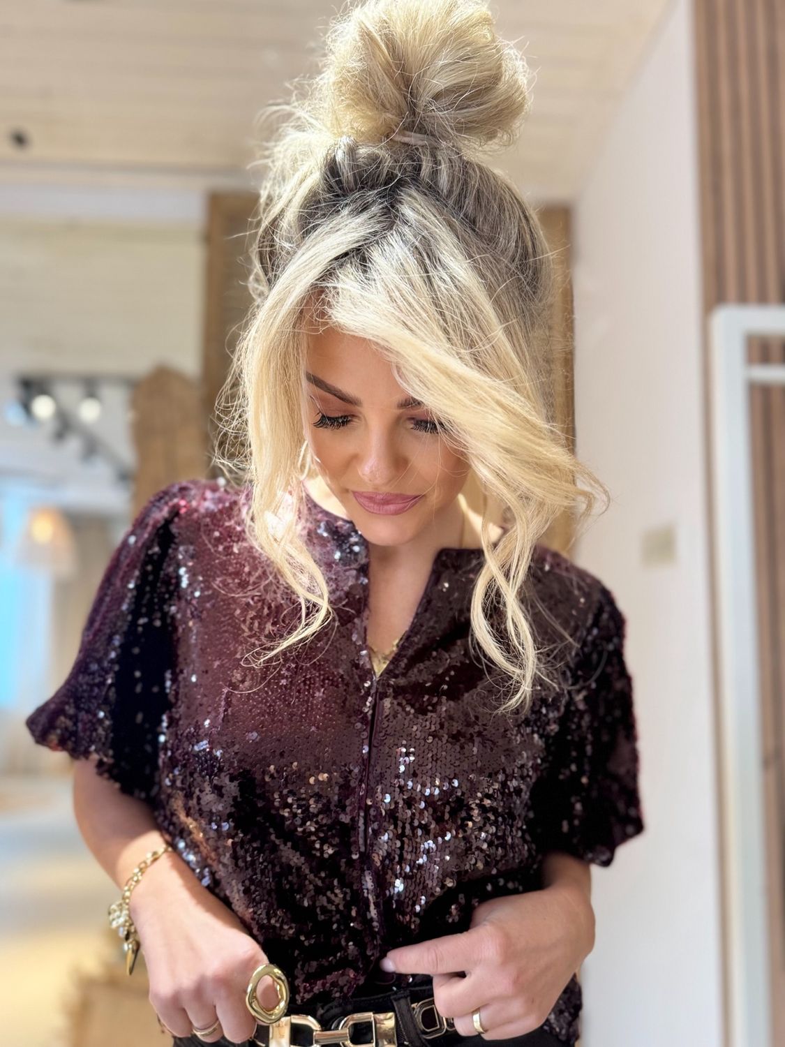 YASROYALINA 2/4 SEQUIN TOP - SHOW