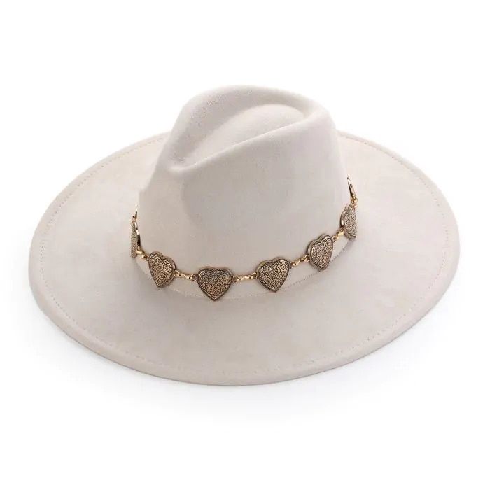 Hoed Hearts, Kleur: Beige