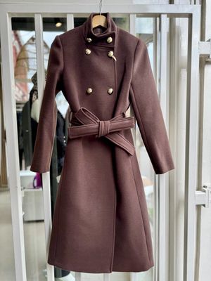 Coat classic long brown
