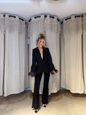 Blazer  met kanten inzetstukken