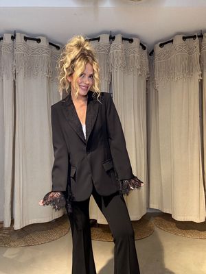 Blazer  met kanten inzetstukken