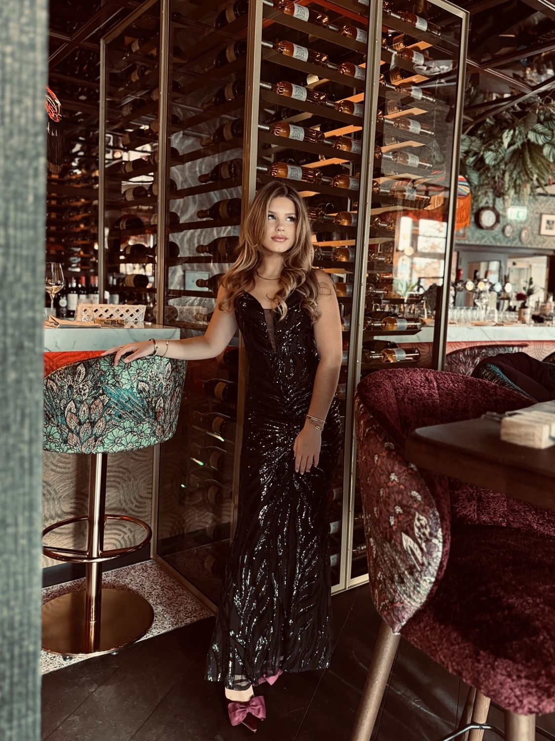 Party Dress Grace, Kleur: Zwart, Maat: S