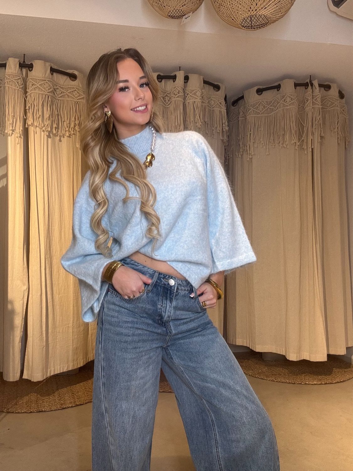 Trui Birdie 7116, Kleur: Licht Blauw, Maat: One Size