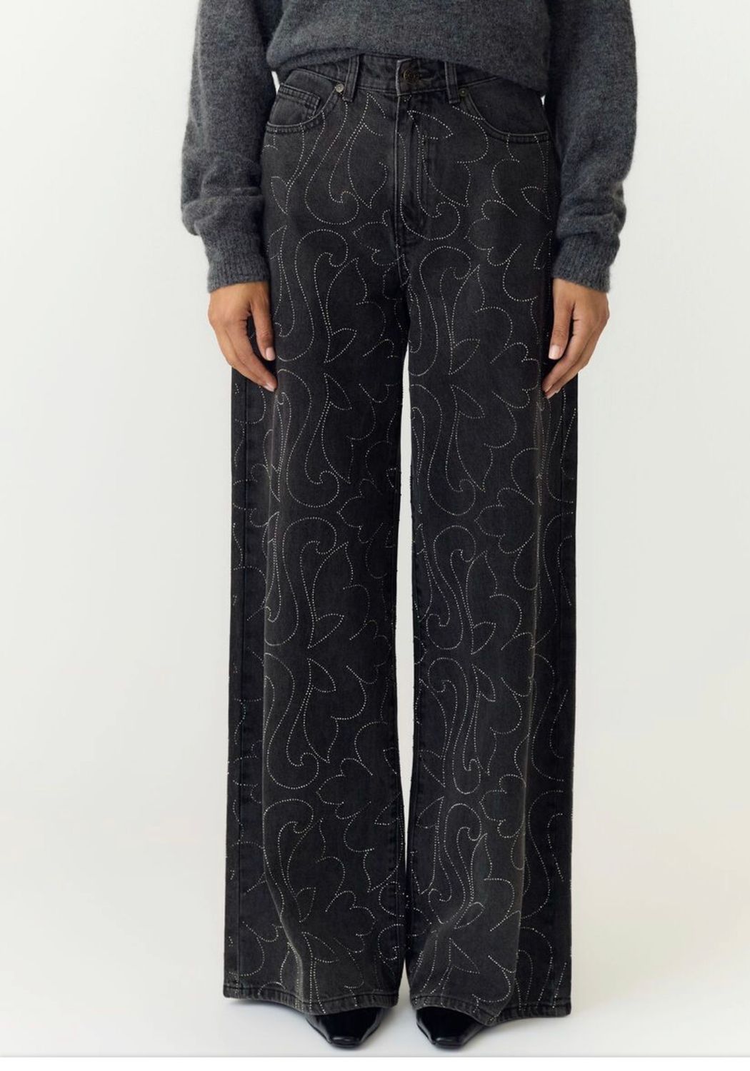 YASBEA RHINESTONE DENIM JEANS S. - SHOW