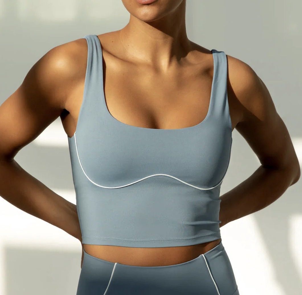 The Lola Club Alma Top, Kleur: Denim Blue, Maat: S