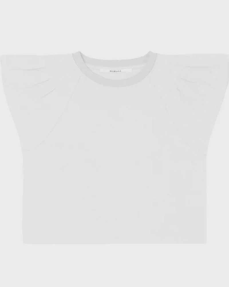 Top With Wide Shoulders, Kleur: Off White, Maat: XS