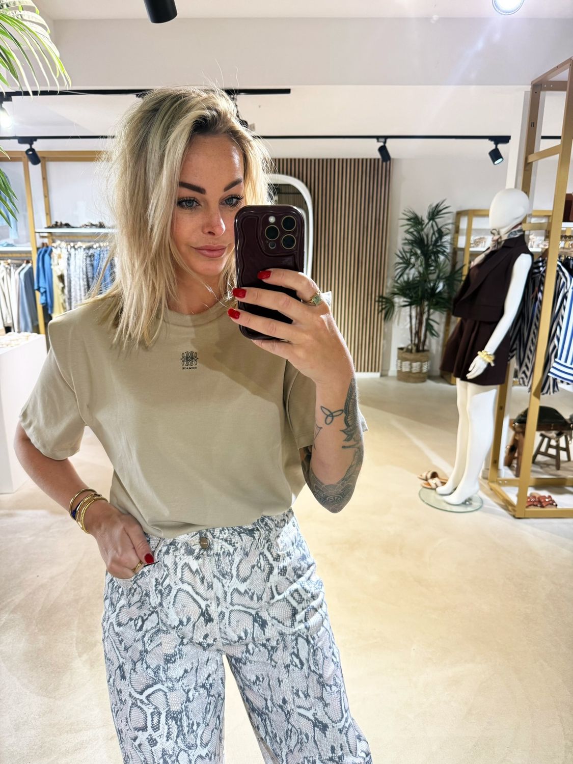 Shoulder Detail Top With Print