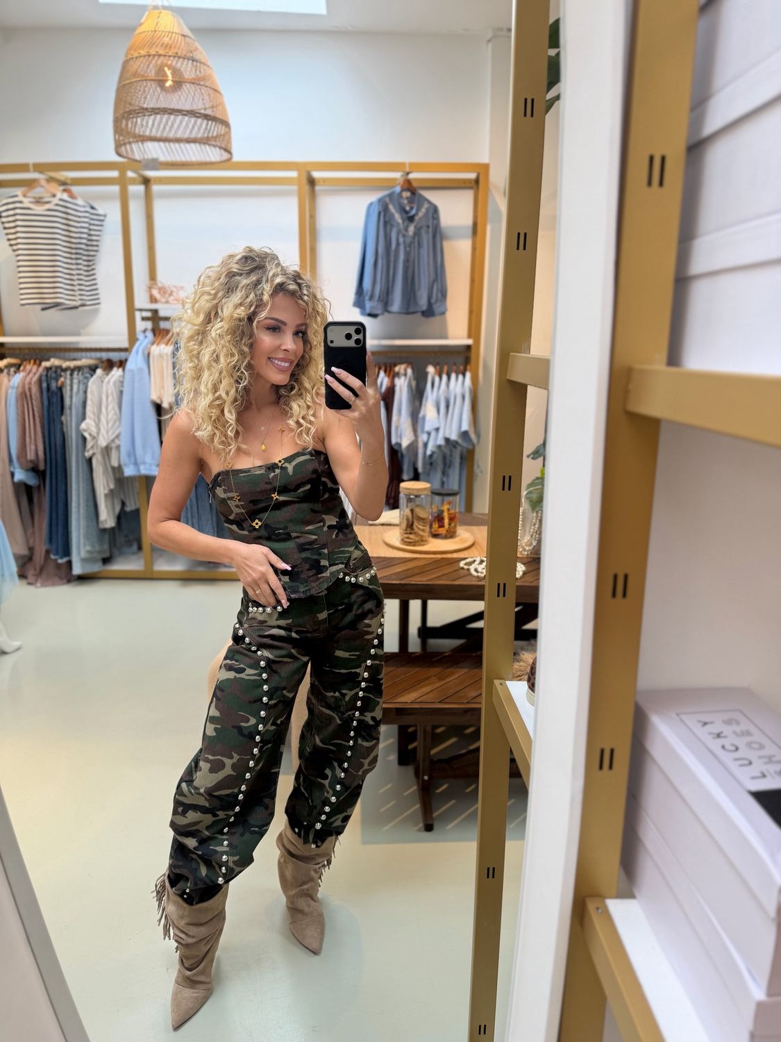 Camo balloon jeans with studs - PURE PULSE