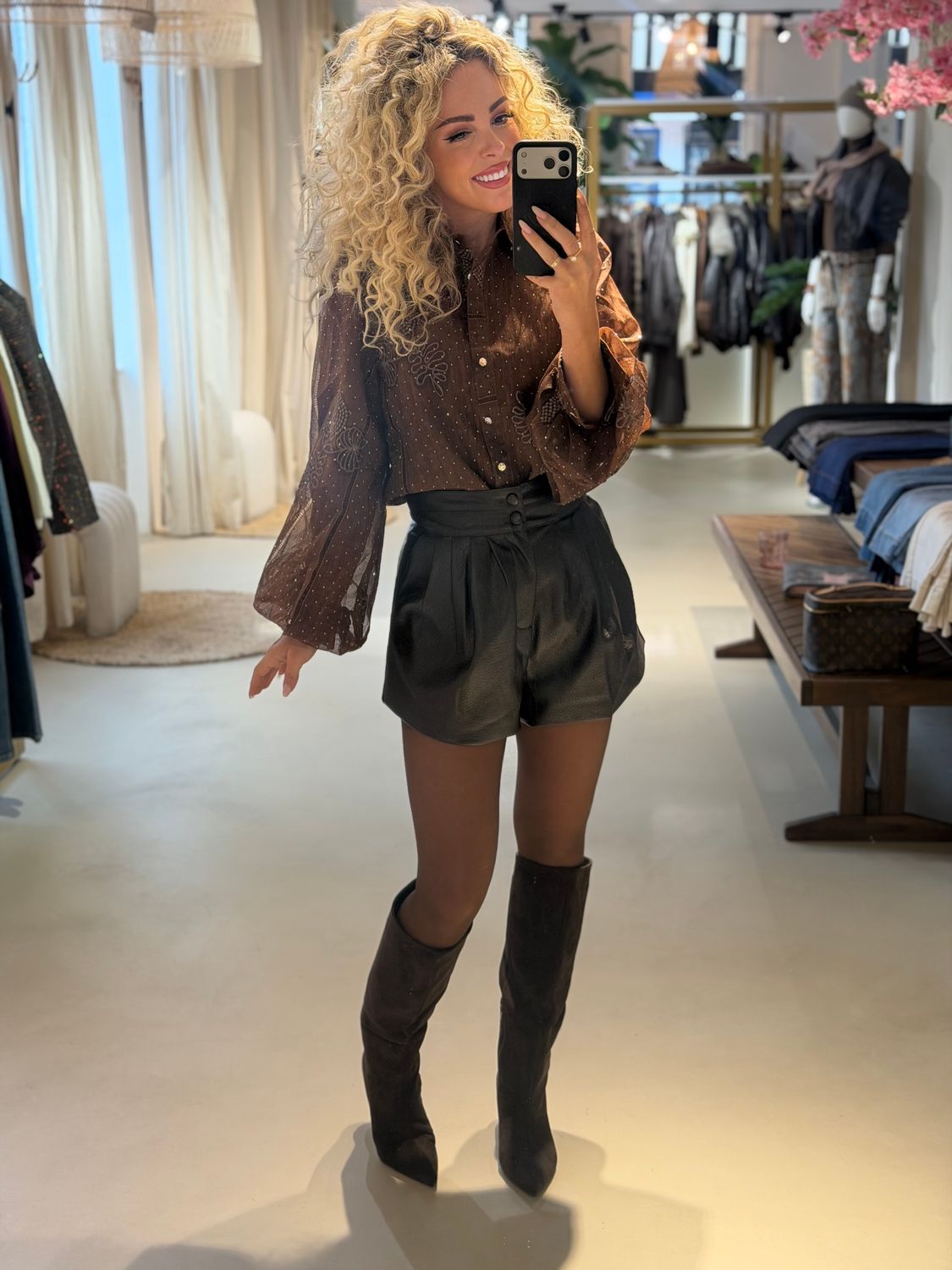 Elodie Leatherlook Short