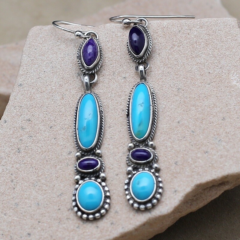 Thin long dangle earrings