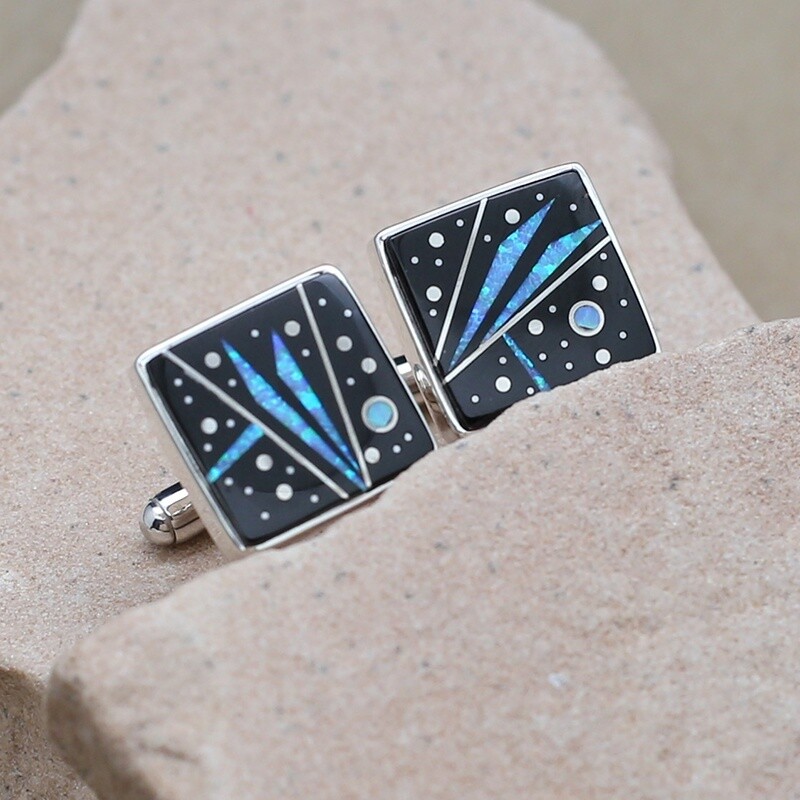 Night Sky cuff links- square