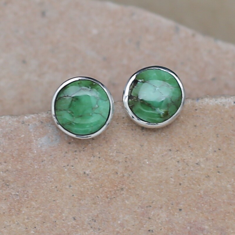 Mini round post earrings