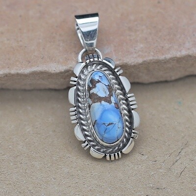 Small tear drop pendant with golden hills turquoise-