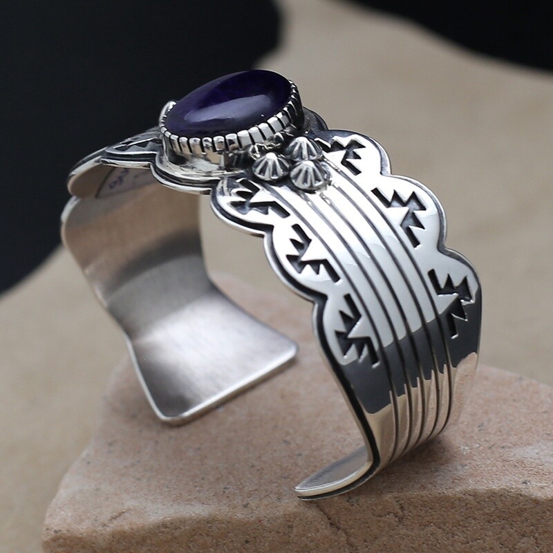 Scalloped edge cuff bracelet