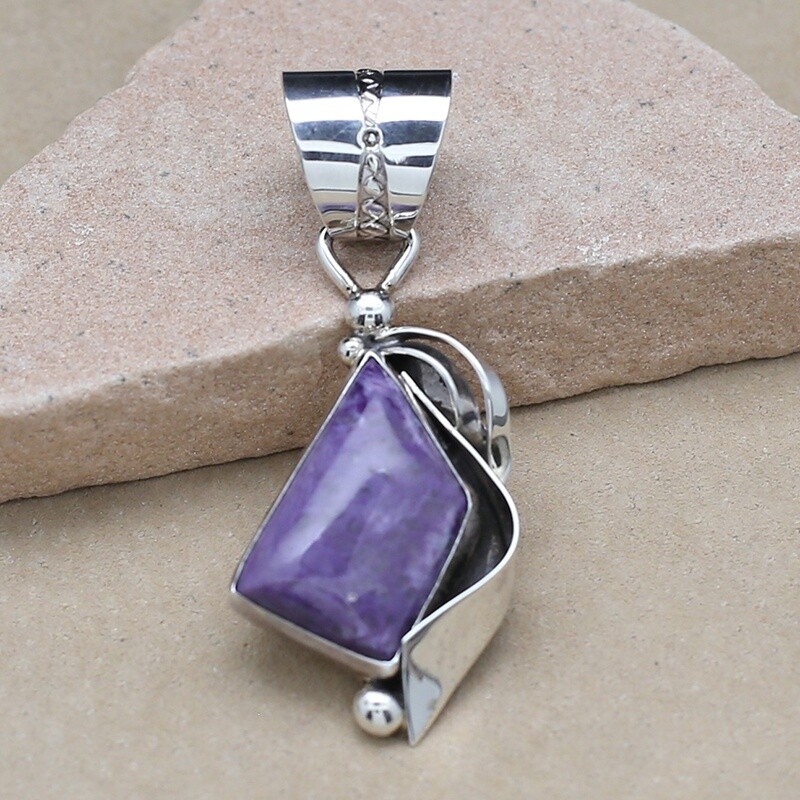 Charoite stone pendant