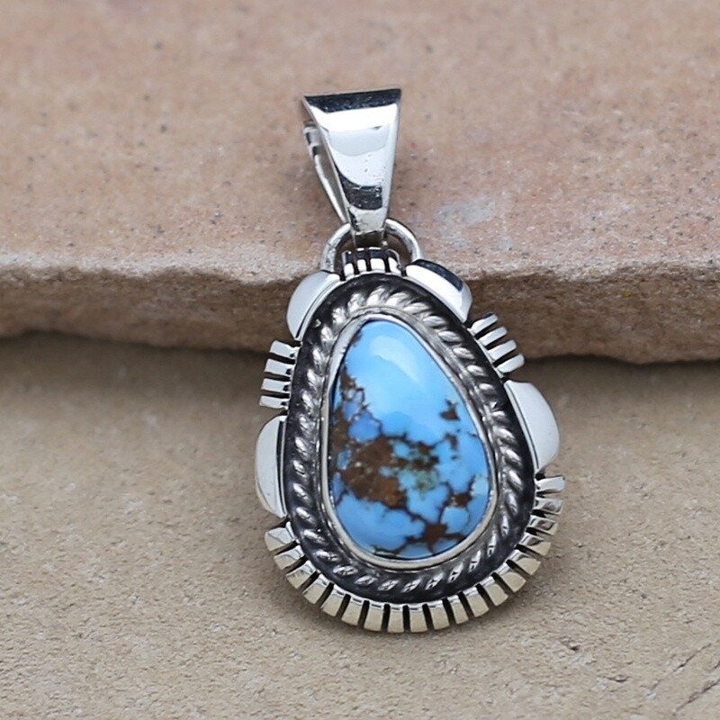 tear drop pendant with golden hills turquoise