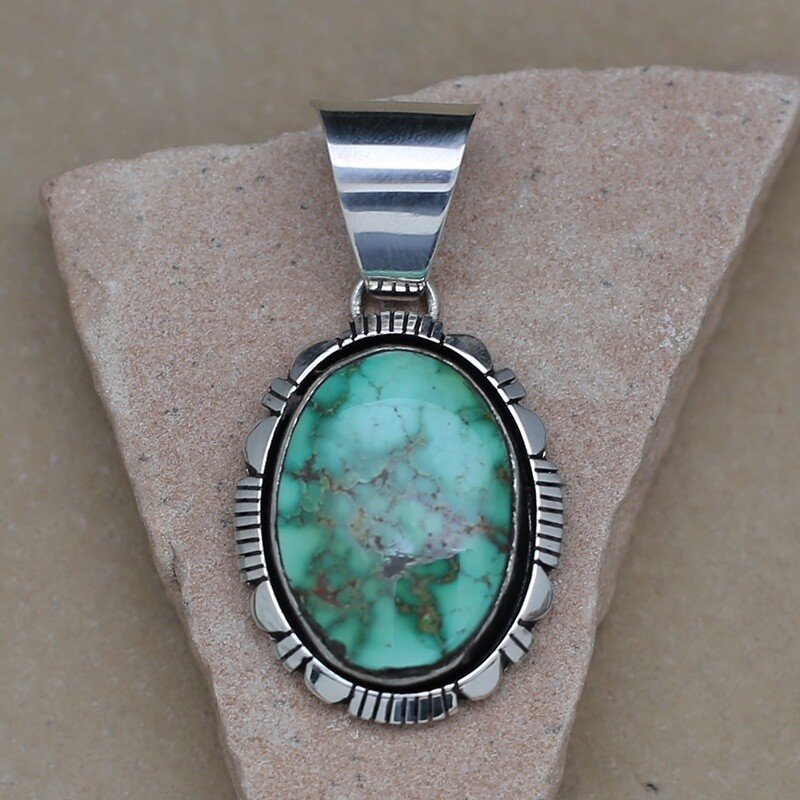 Oval Sonoran gold turquoise pendant
