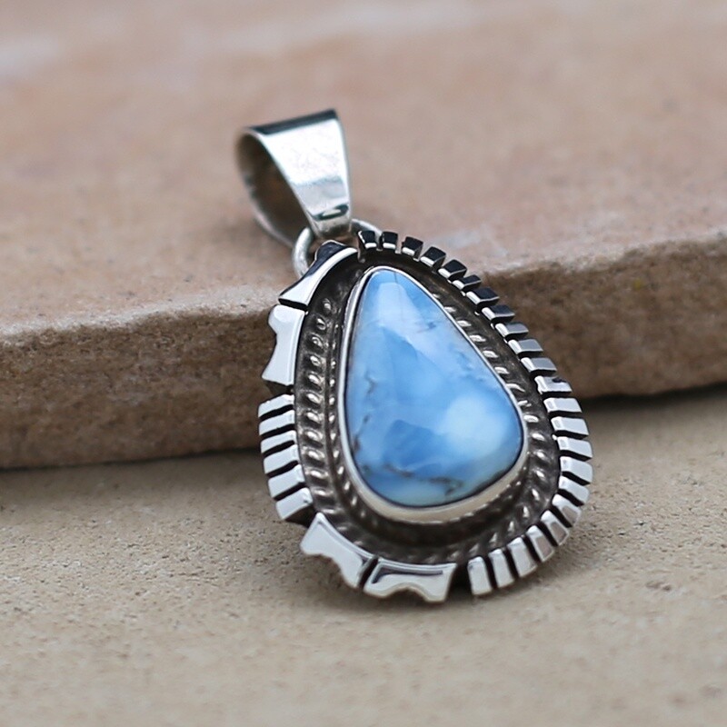 Small drop pendant with golden hills turquoise