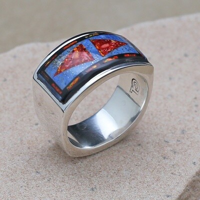 Wide inlay band ring-A