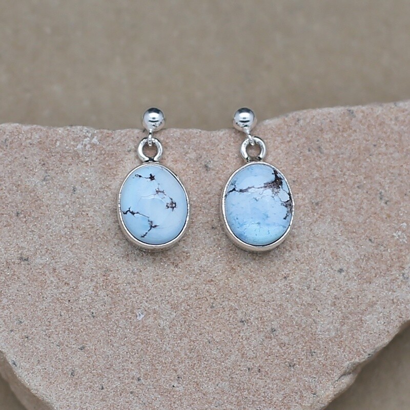 Small dangle golden hills turquoise earrings