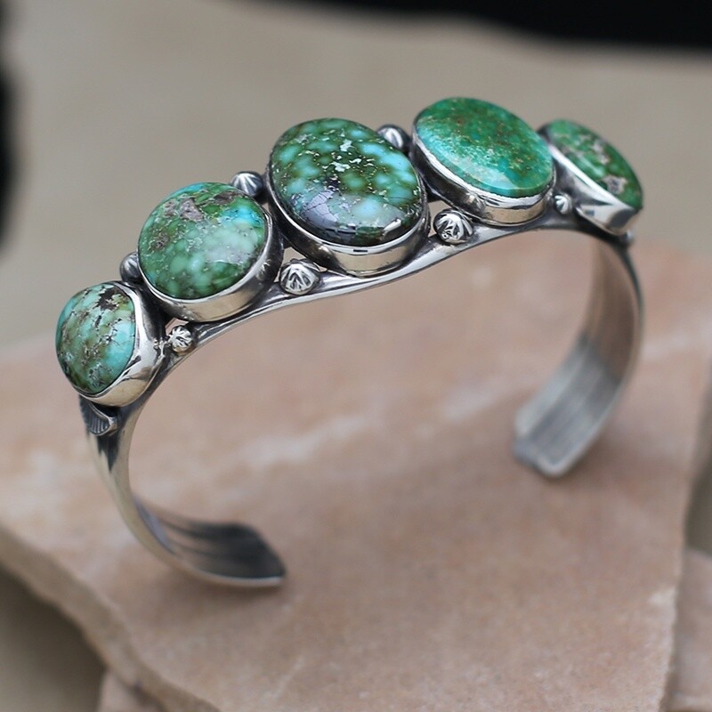 Large 5-stone cuff bracelet