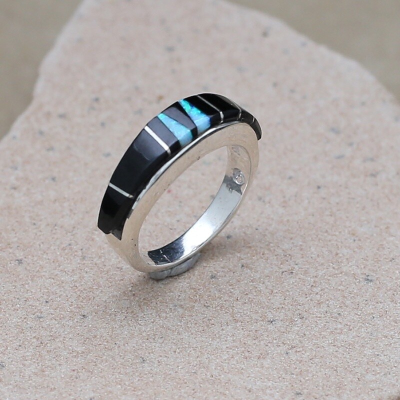 tapered night sky  inlay ring