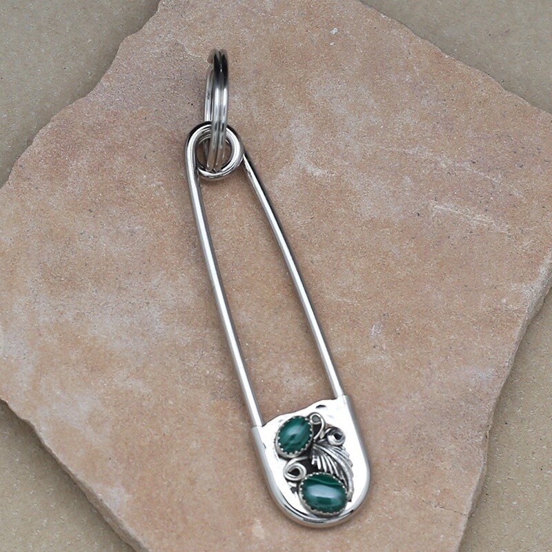 Navajo key chain w/malachite