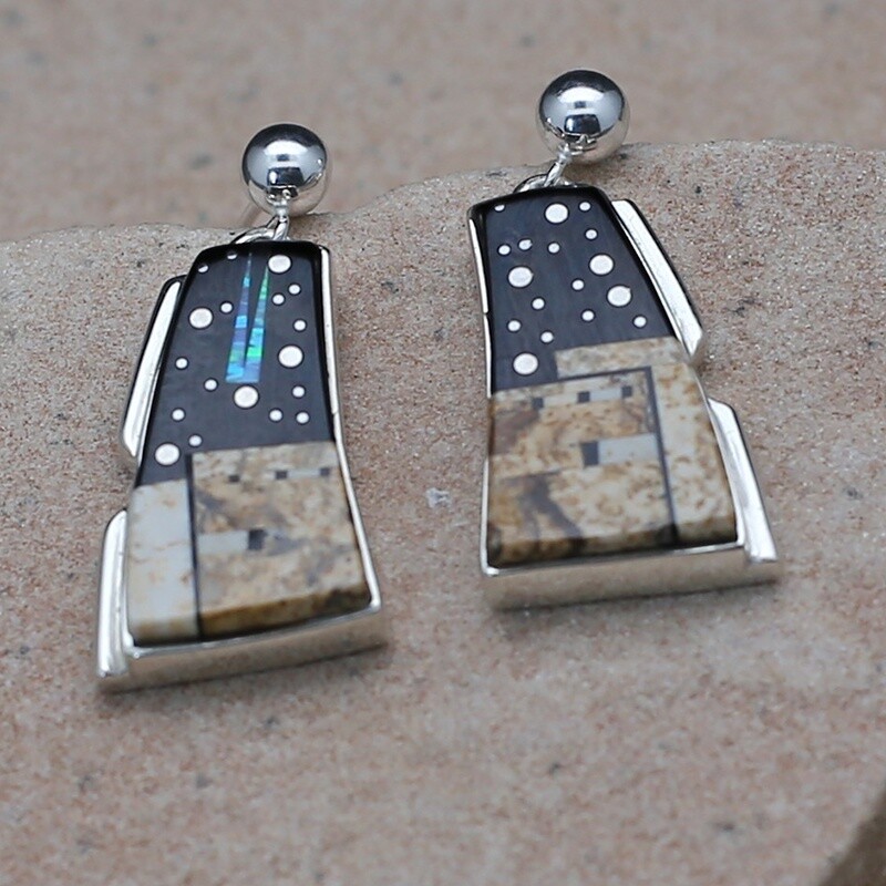 Adobe Pueblo inlay earrings