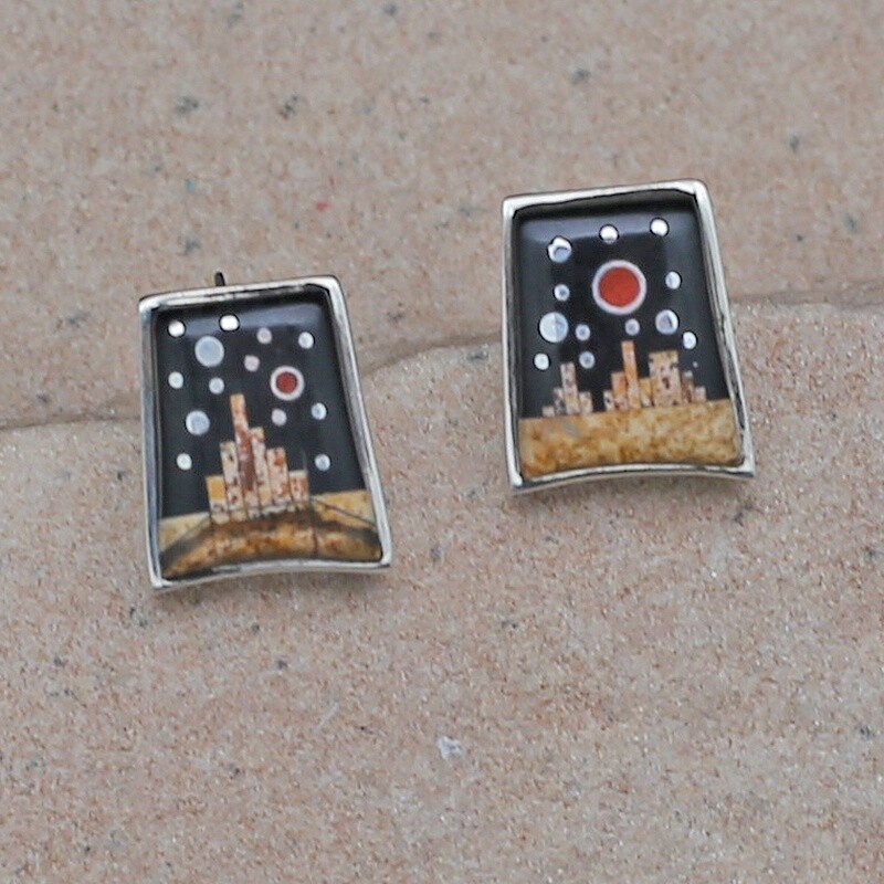 Adobe Pueblo design post earrings