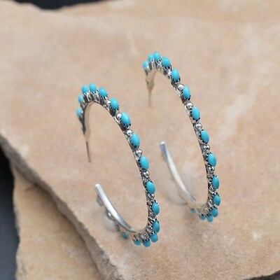 Needle point style hoop earrings