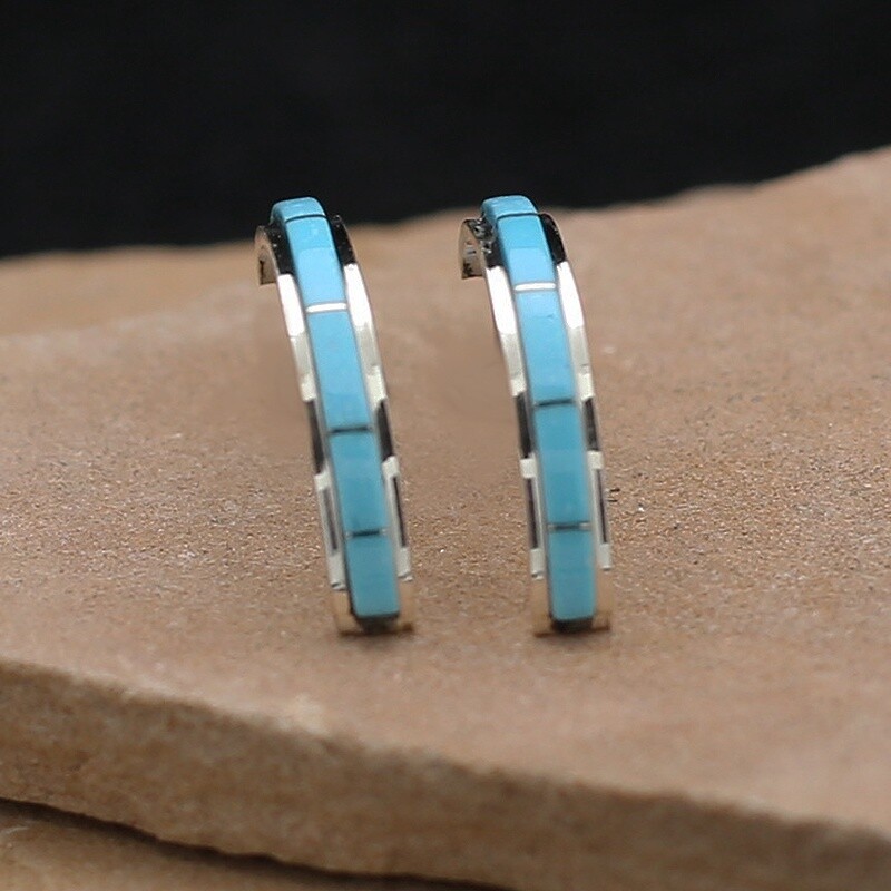 Thin channel inlay earring