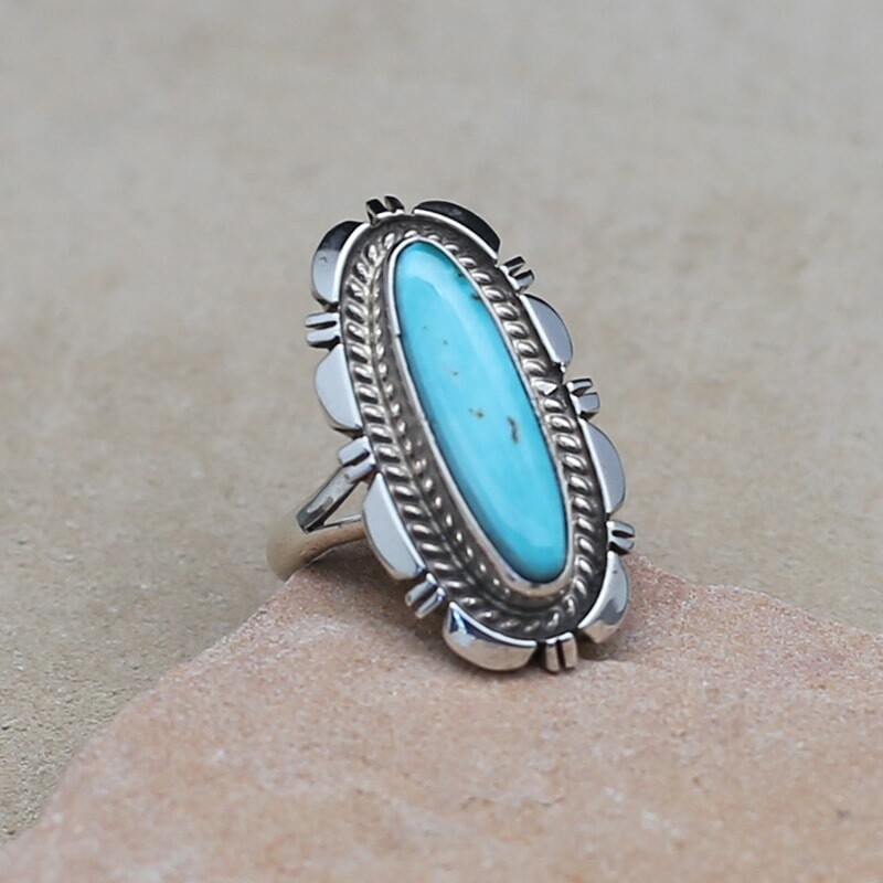Navajo turquoise ring- ANA 1537