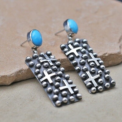 Large rain drop design dangle earrings
