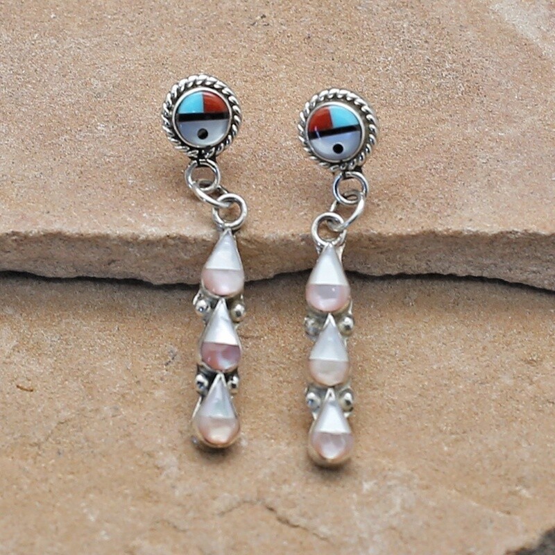 Sunface design Zuni earrings