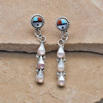 Sunface design Zuni earrings