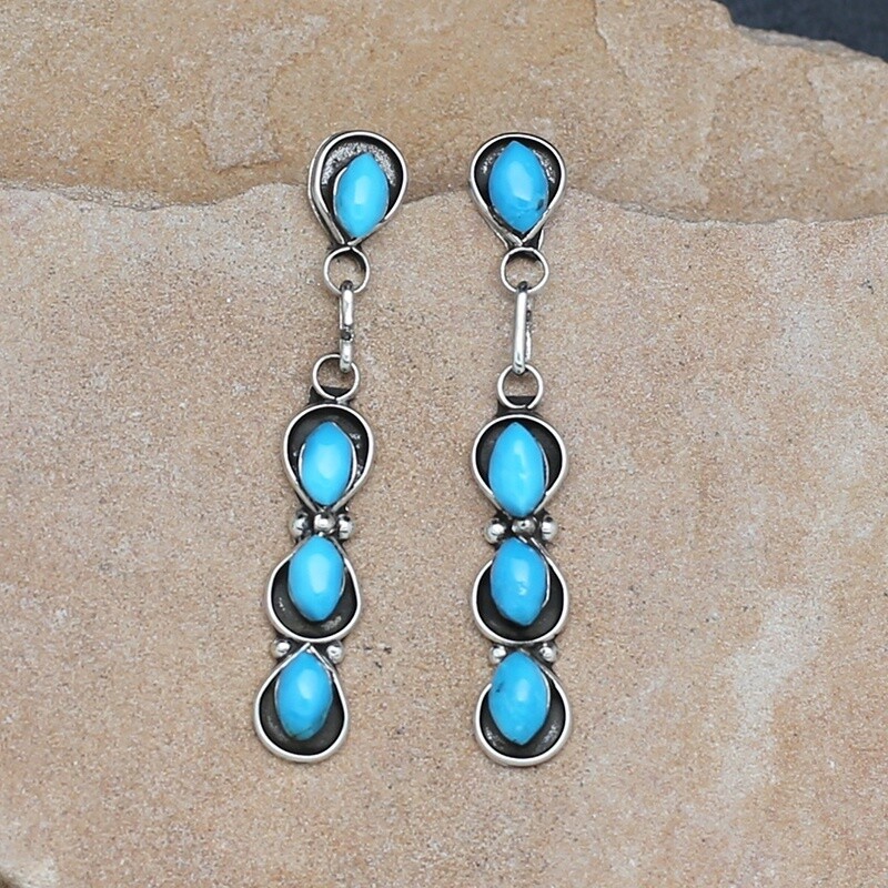 4-stone dangle earrings-JM 255
