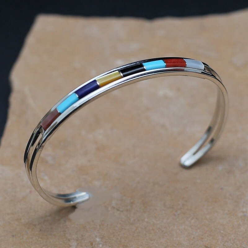 Multi colored inlay bracelet