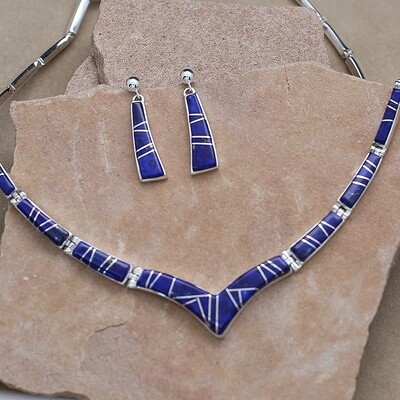 Lapis inlay necklace w/earrings